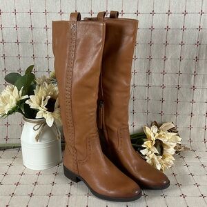 Sam Edelman Prina Studded Soft Black Leather Knee High Riding Boots Size 6 NWOB